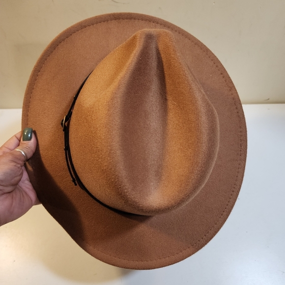 Women's Tan  Fedora Hat Cotton Blend - Picture 6 of 14